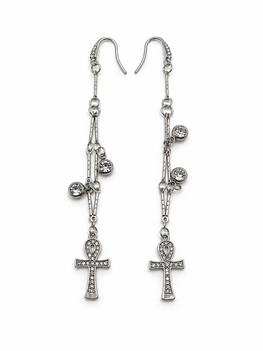 Orecchini Ankh sparkling pendenti