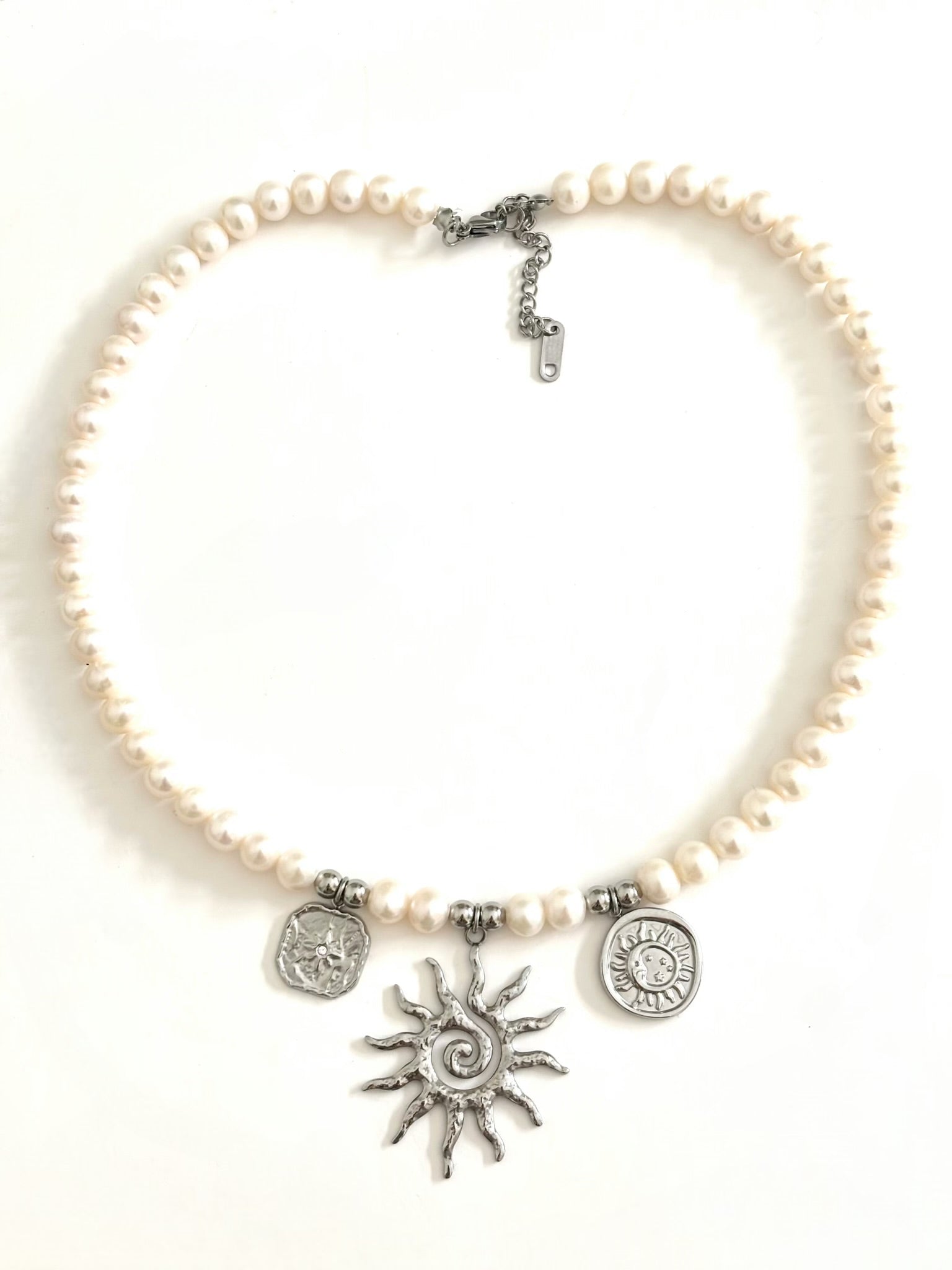 customizable pearl necklace | silver